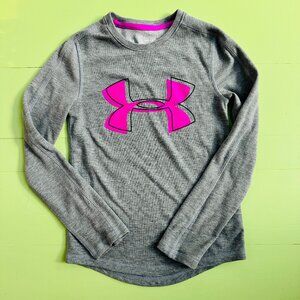 Under Armour Coldgear Top Gray Pink Jersey Top Athleisure Athletic Top Layers